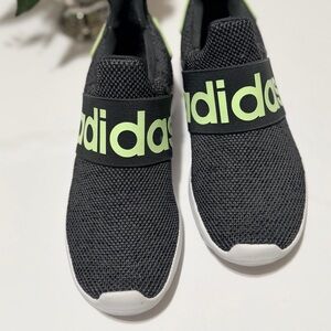 Adidas Kids Black and Neon Green Sneakers